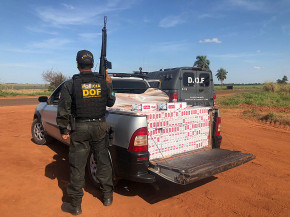 DOF apreende veículo abarrotado com cigarro contrabandeado do Paraguai em Ipezal