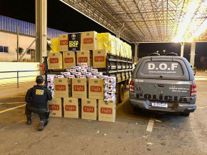 DOF apreende F-4000 carregada com cigarro contrabandeado e munições de diversos calibres