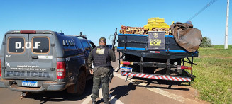 O material apreendido foi encaminhado à Delegacia da Polícia Civil de Coronel Sapucaia - Foto: Divulgação