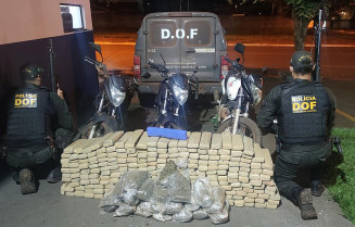 Quase 300 quilos de maconha são apreendidas pelo DOF em motocicletas