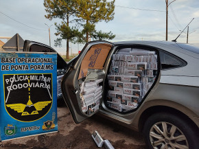 PMR apreende dois veículos transportando cigarros contrabandeados em Ponta Porã