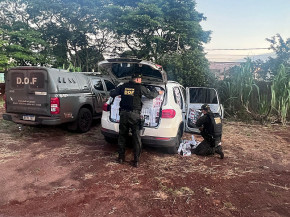 Veículo furtado em São Paulo foi recuperado pelo DOF carregado com cigarros contrabandeados do Paraguai