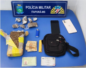 Homem é preso pela Polícia Militar por tráfico de drogas em ocorrência de violência doméstica em Itaporã