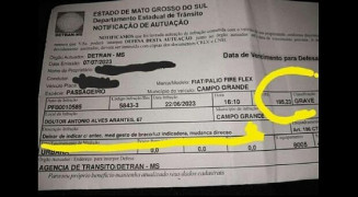 Campo-grandense leva multa por não dar seta e viraliza nas redes sociais