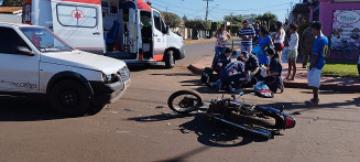 Motociclista invade preferencial e é atingido por carro em Dourados