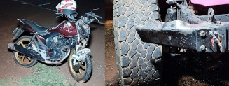 Detento em regime semiaberto em Dourados tem perna amputada após colidir moto com Jeep