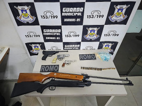 Guarda Municipal de Dourados prende homem com várias armas e munições