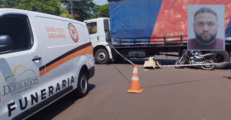 Caminhão cruza preferencial e mata motociclista na Marcelino Pires em Dourados