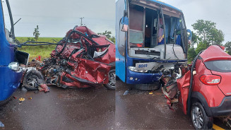 Ônibus freou por 50 metros ao ver carro em zigue-zague antes de batida que matou 4