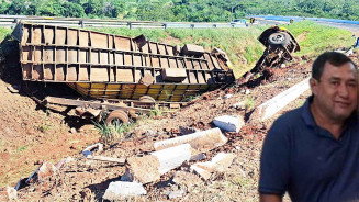 Caminhoneiro perde o controle da direção, tomba veículo e morre na BR-060 na Serra de Maracaju