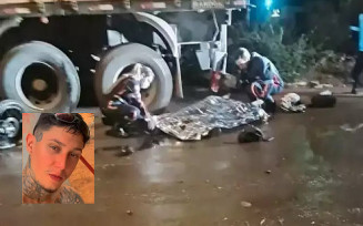 Motociclista morre ao bater em carreta estacionada na noite de segunda-feira