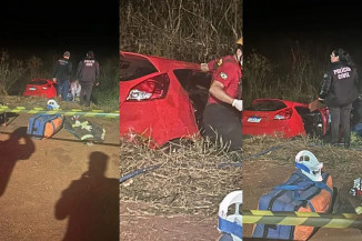 Colisão frontal entre carro e ônibus mata mulher em Rio Brilhante