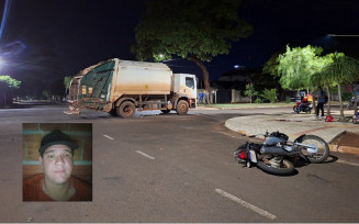 Motoentregador morre após colisão com caminhão de coleta em Dourados