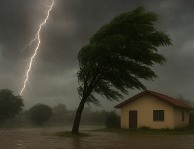 Inmet emite alerta máximo com risco de tempestades violentas e ventos acima de 100 quilômetros hora no MS