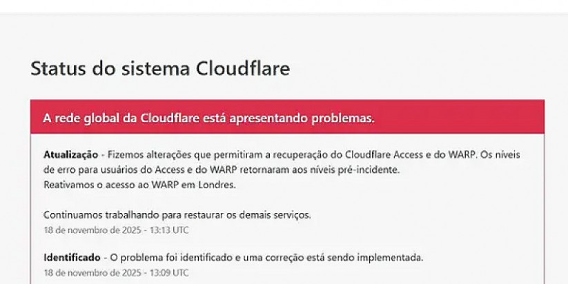 ChatGPT fora do ar? Instabilidade na Cloudflare derruba serviços nesta terça-feira (18)