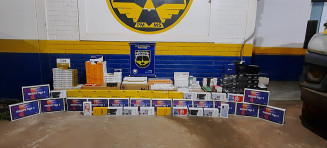 PMRv apreende carga de eletrônicos e grande volume de medicamentos ilegais na MS-164