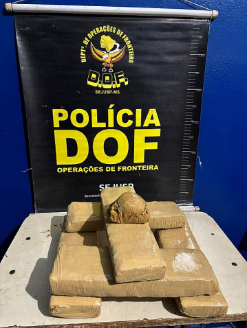 Foragido é recapturado pelo DOF com maconha destinada a aldeia indígena na MS-386 rodovia