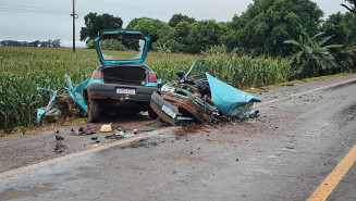 Colisão entre Gol e Fiat Strada mata homem na BR-376 entre Dourados e Fátima do Sul