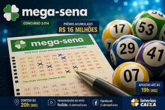 Mega-Sena sorteia prêmio acumulado de R$ 16 milhões nesta terça-feira