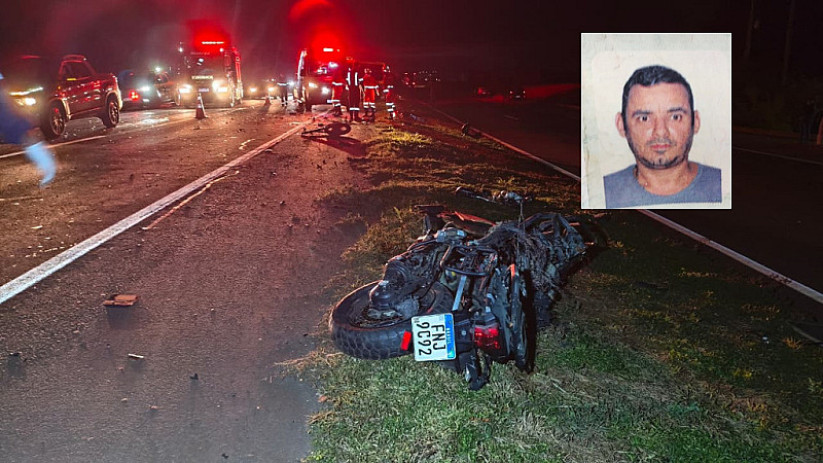 Empresário douradense morre em grave acidente envolvendo motocicleta e duas caminhonetes na BR-163