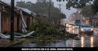 Ciclone bomba provoca temporais, granizo e ventos fortes em Mato Grosso do Sul