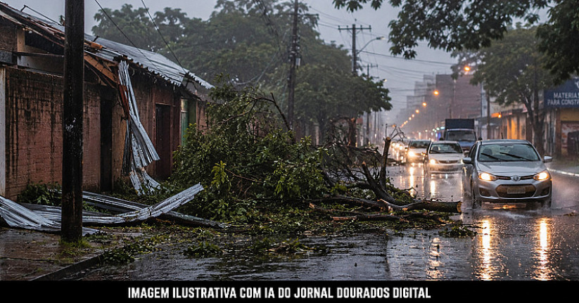Ciclone bomba provoca temporais, granizo e ventos fortes em Mato Grosso do Sul