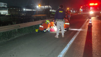 Homem é atropelado ao tentar atravessar BR-163 durante a noite deste domingo