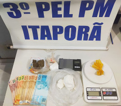 Jovem com vasta ficha criminal é preso pela PM de Itaporã por tráfico